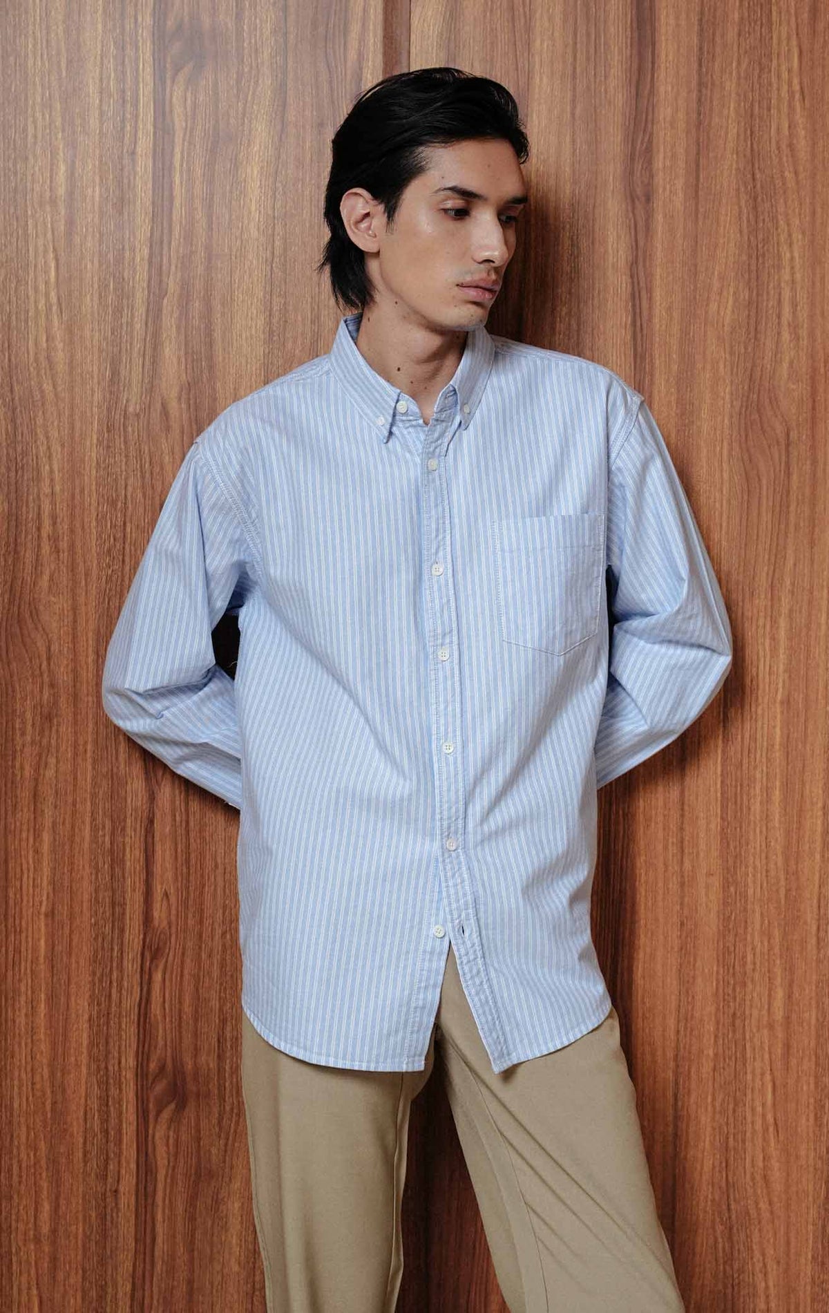 Marcus Top - Pinstripe Blue