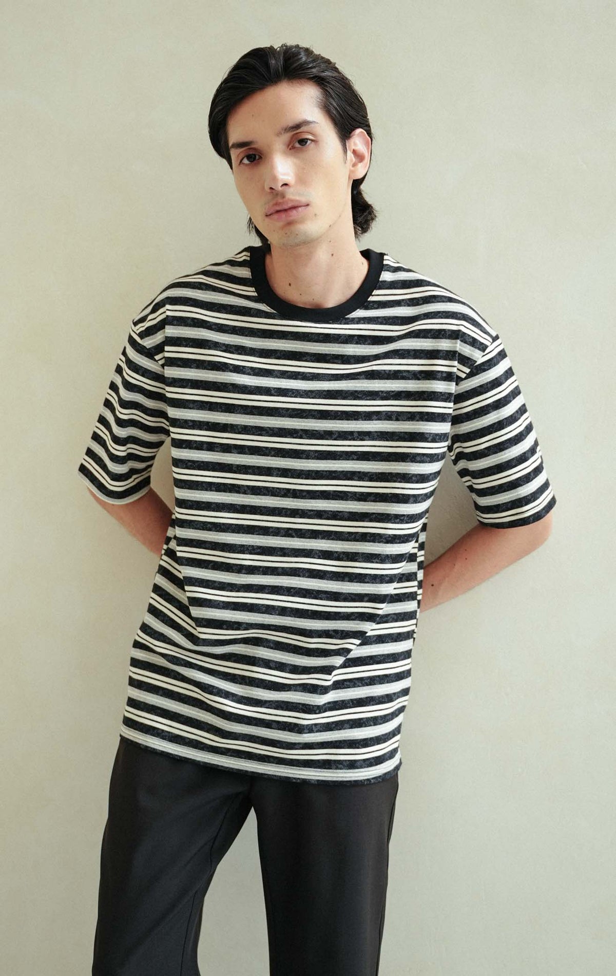 Julian Top - Black Stripe Grey