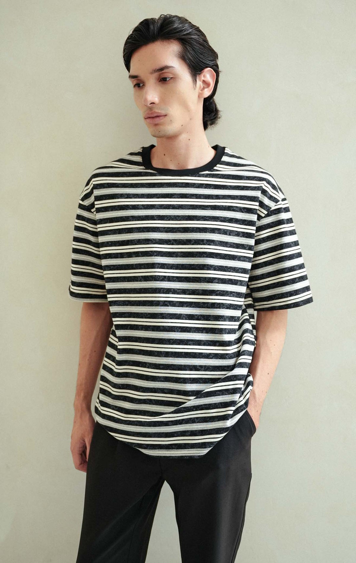Julian Top - Black Stripe Grey