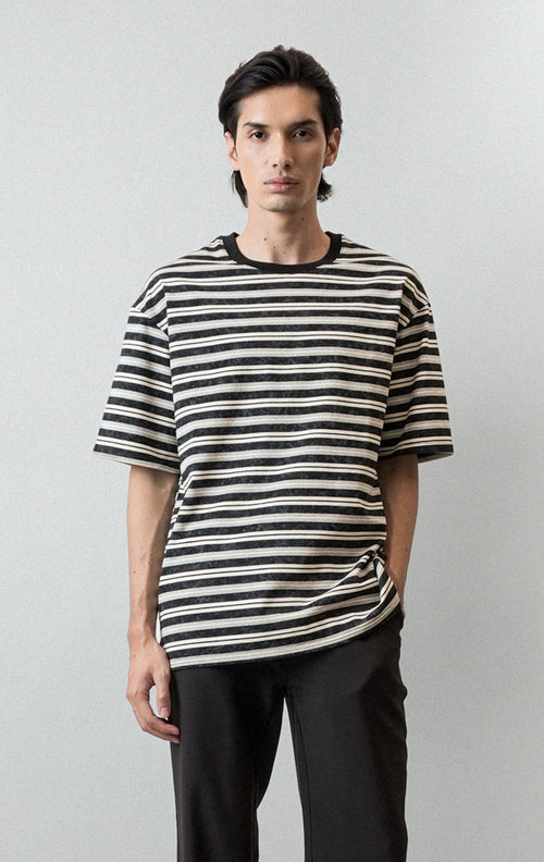 Julian Top - Black Stripe Grey