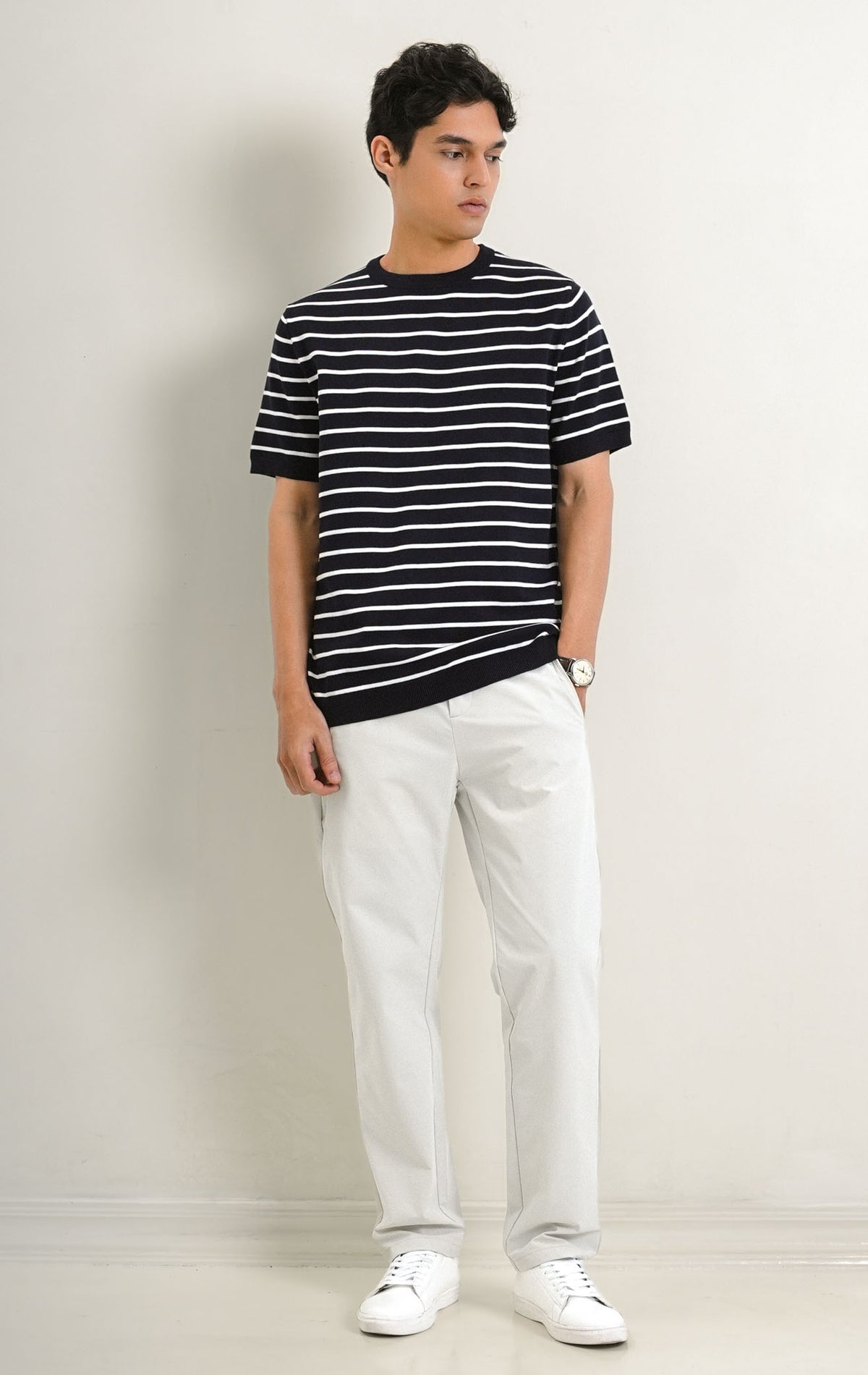 Liam Knit - Stripe Navy