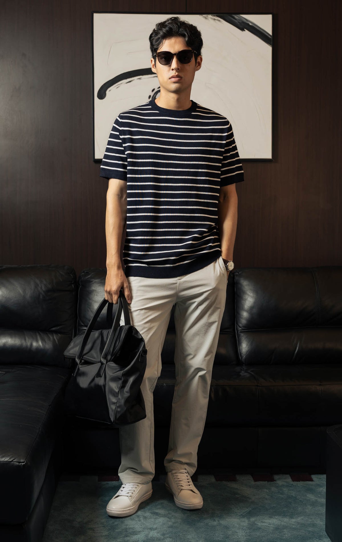 Liam Knit - Stripe Navy
