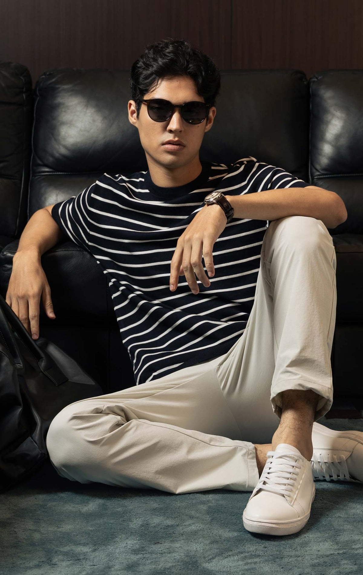 Liam Knit - Stripe Navy