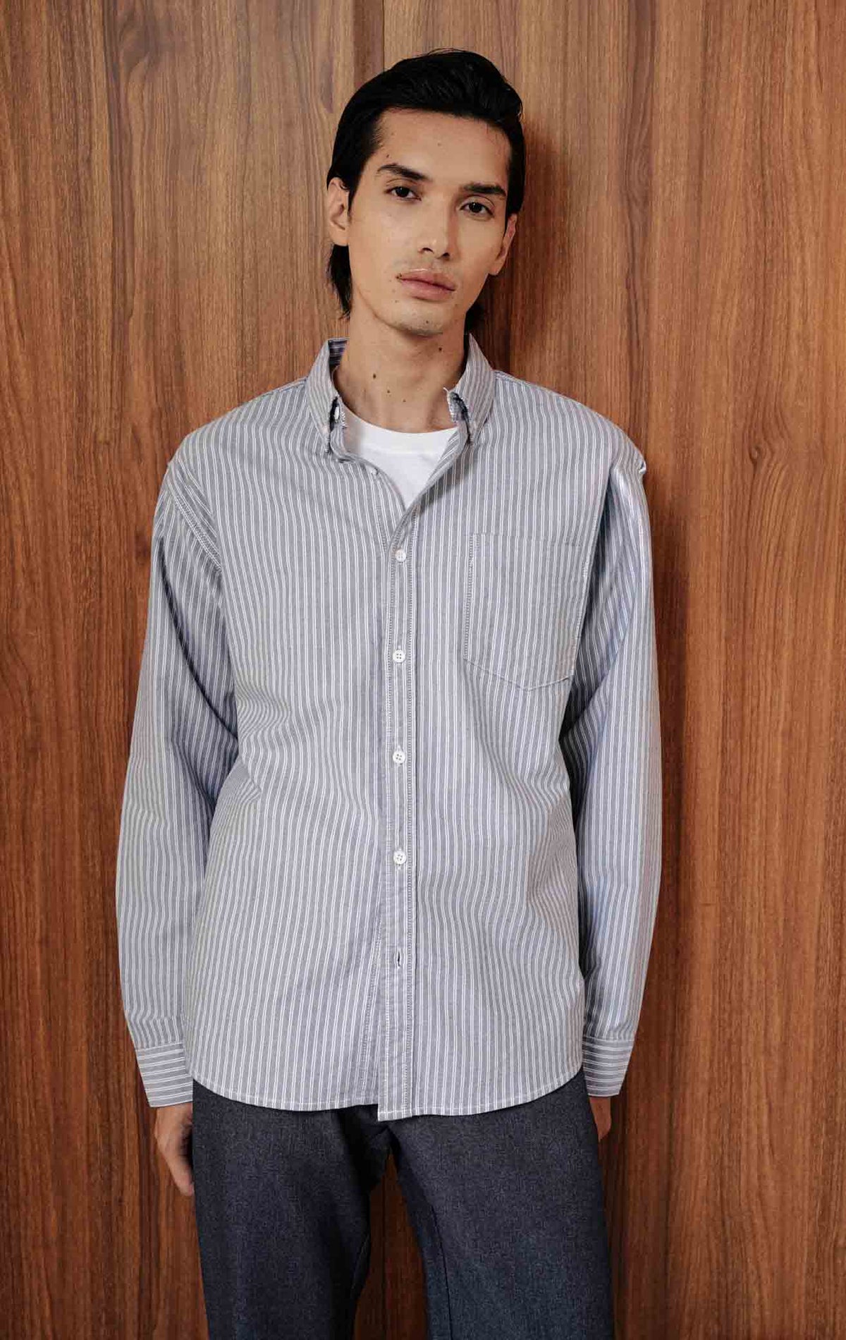 Marcus Top - Pinstripe Grey