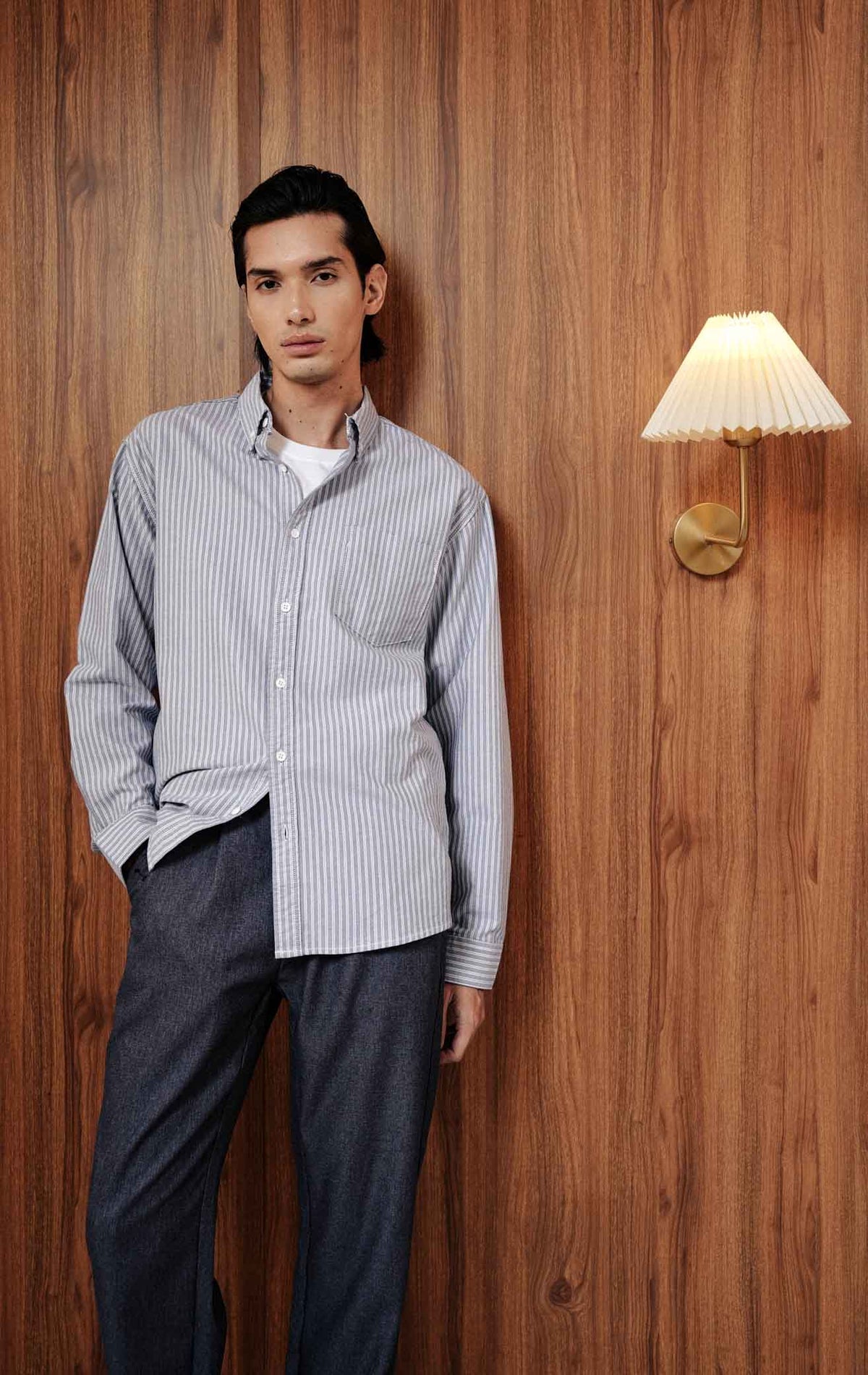 Marcus Top - Pinstripe Grey
