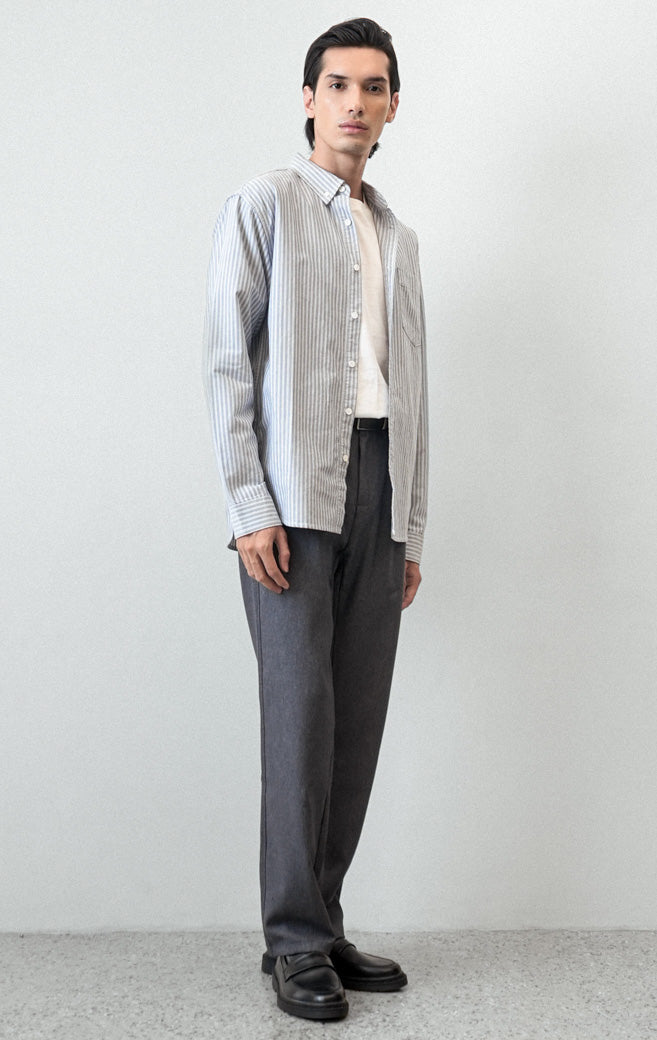 Marcus Top - Pinstripe Grey