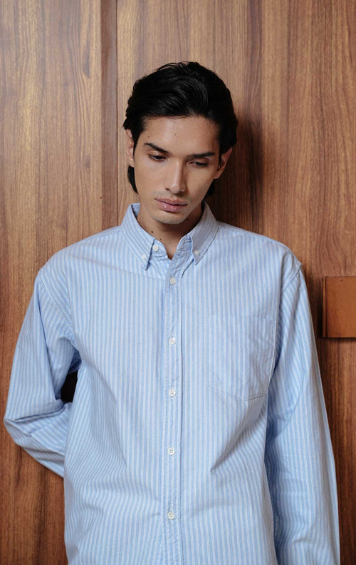 Marcus Top - Pinstripe Blue