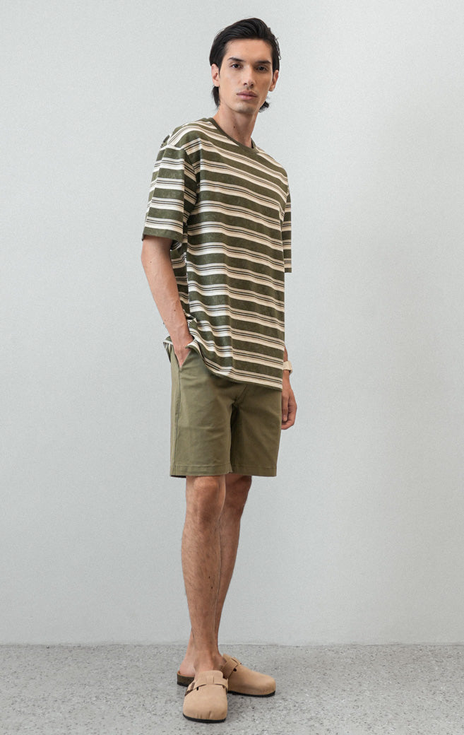 Julian Top - Green Stripe White