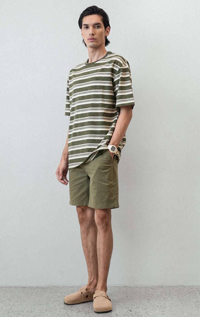 Julian Top - Green Stripe White