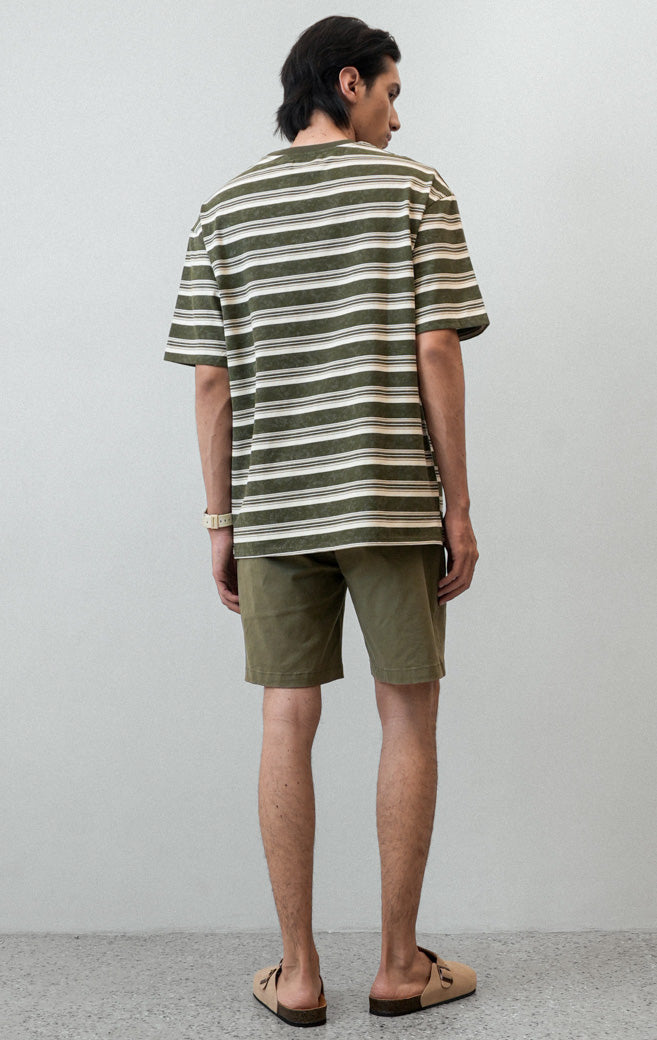 Julian Top - Green Stripe White