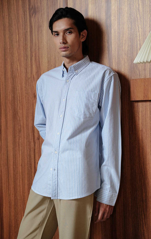 Marcus Top - Pinstripe Blue