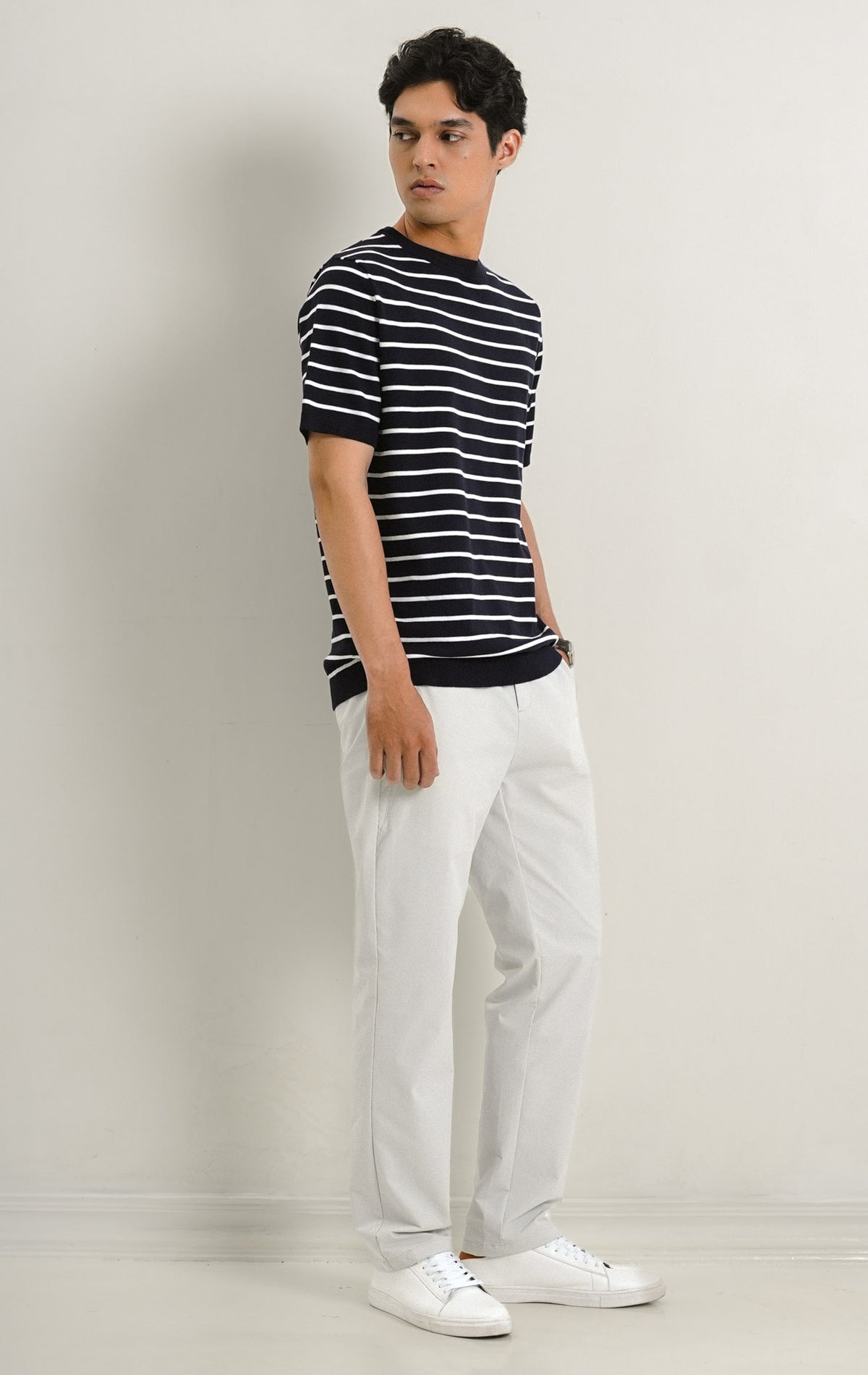Liam Knit - Stripe Navy